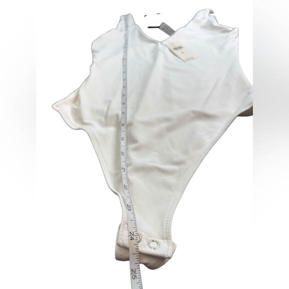 NWT Anthropologie Second Skin by RD Style V-Neck Bodysuit White XS - Picture 5 of 12